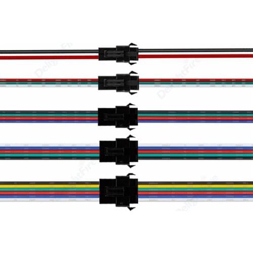 10pcs Male to Female Plug Terminal Wire Connector 15/30cm 2 Pin SM JST Connectors Cable For LED Downlight Ceiling Lamp LED Strip