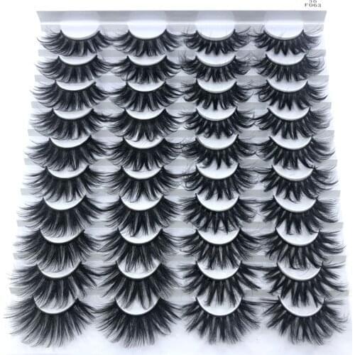 2/5/10/ 20 Pairs 3D Mink Hair False Eyelashes 10-25mm Lashes Thick Long Wispy Fluffy Handmade Cruelty-free Mink Eyelash Makeup