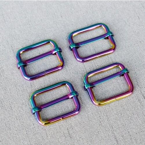20 Pcs/Lot 25mm 1'' Colourful Webbing Metal Adjuster Slider Bag Handbag Pet Dog Collar Sewing Accessories Purse Straps Belt