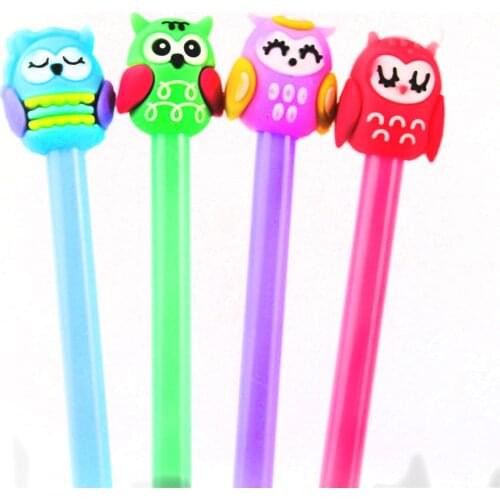 4 Options Kawaii Super Cute Owl Gel Pen Stationery Gift 0.5mm Blue Black Ink For School Office Writin