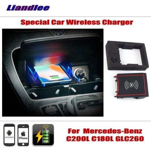 Accessories For Mercedes-Benz C200L C180L GLC260 Car Wireless Charger Armrest Storage For IPhone Android Phone Battery Charger