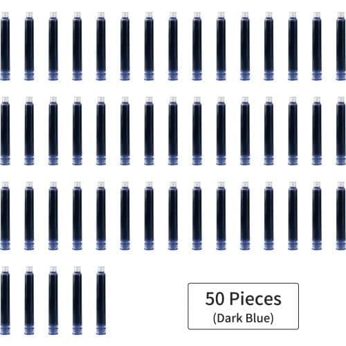 50/100 Pieces Fountain Pen Ink Cartridges Red Color Ink Refill Cartridge with 3.4 mm Bore Diameter for Office Student Supplies