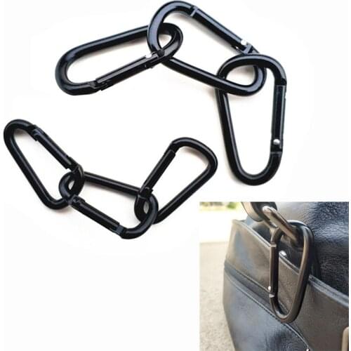 Aluminum Alloy D Carabiner Outdoor Spring Snap Clip Water Bottle Hooks Keychain Quickdraws For DIY Clothing Bag Belt Buckles