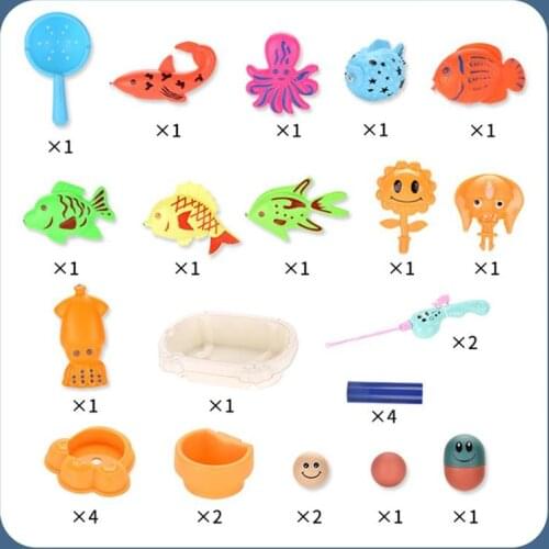Children Boy girl fishing toy set suit magnetic play water baby toys Magnetic Fishing Game Educational Outdoor Bathing Toys