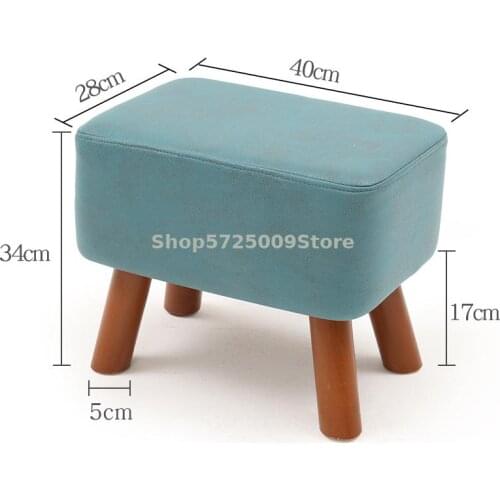 Household Stool For Shoes Stool Fashion Creative Living Room Simple Low Stool Sofa Footstool Solid Wood Square Stool Adult Small