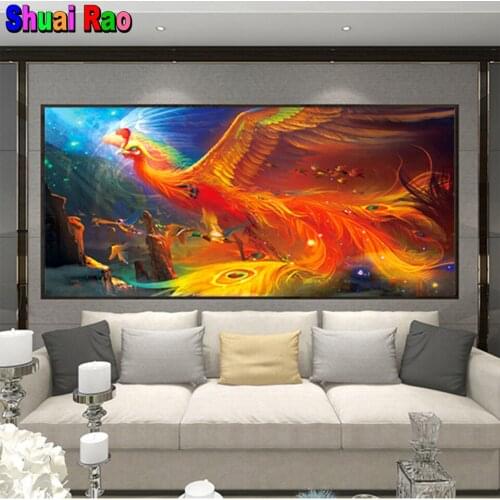 Fantasy Phoenix 5D DIY,Diamond Painting mosaic Full drill myth bird diamond Embroidery gift diamond stitch living room decor