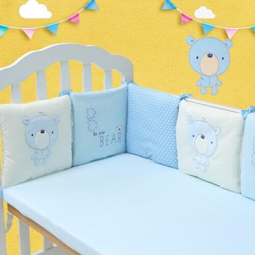 6pcs 30*30cm Velvet stitching cama infantil Baby Kids Cotton Nursery bedding Baby Linen Baby Crib Set For Both Girl and Boy