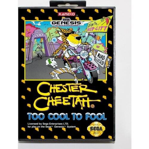 16 bit Sega MD game Cartridge with Retail box - Chester Cheetah Too Cool to Fool game card for Megadrive Genesis system