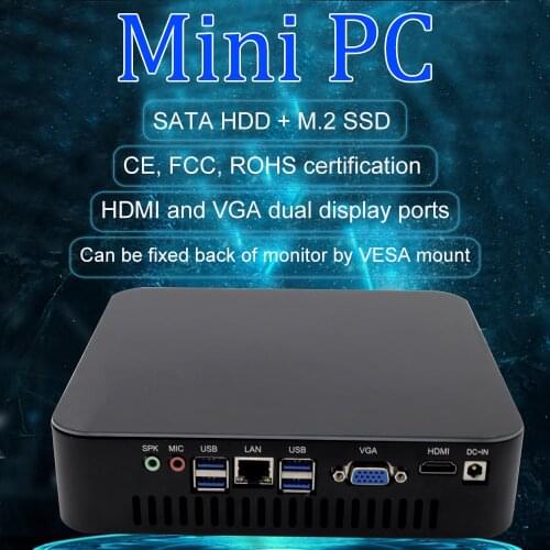 Eglobal Gaming Computer Intel Core i7 4700HQ Cooling Fan Desktop Mini PC Dual Graphics GTX750Ti GTX1050 VGA HDMI AC WIFI