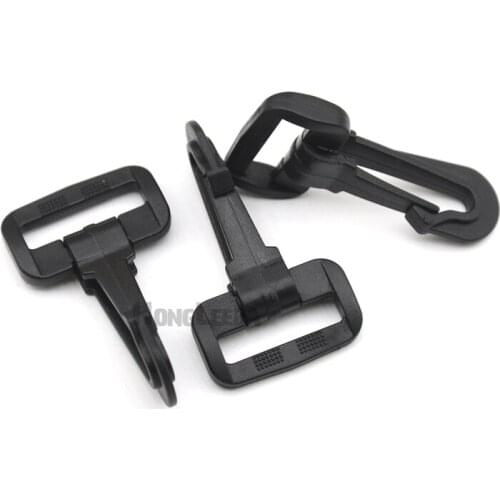 40pcs/lot M011-25mm 1inch black POM plastic spring snap clip hooks backpack carabiner swivel snap hook paracord strap hooks