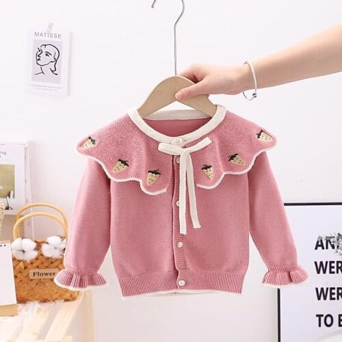 Baby Girls Cardigan Autumn Cotton Sweaters Top Baby Children Clothing Boys Girls Knitted Cardigan Sweater Kids Clothes 4Color