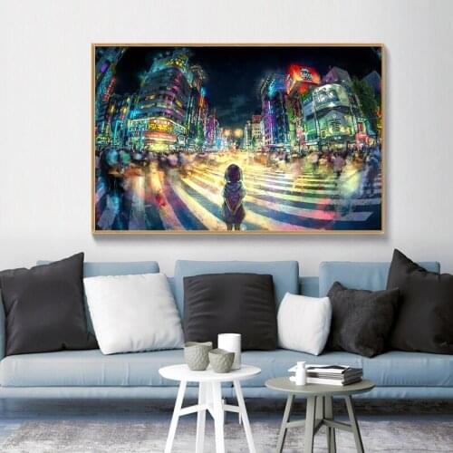 Japanese street Canvas Paintings Girl Wall Art Prints Poster Living Room Decor Decorative Paintings On The Wall Home Decor