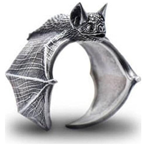 Trend New Punk Gothic Bat Rings Vintage Retro Style Adjustable Open Rings for Women Men Hiphop 2021 Fashion Animal Bat Jewelry