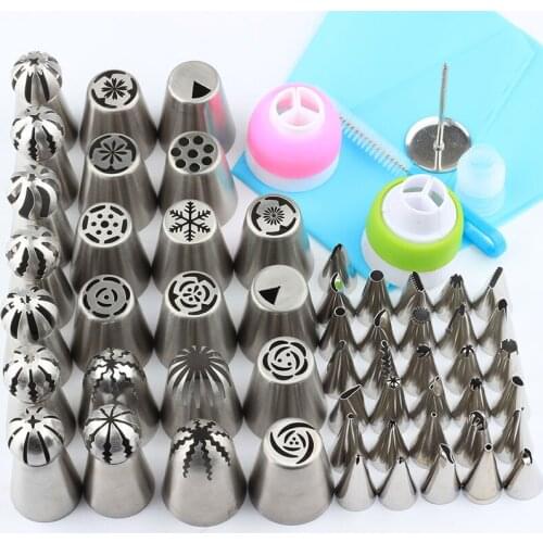 Cake Mold Decorating Tools Piping Nozzle Sphere Ball Icing Nozzle Decorating Tools Pastry Nozzles Tips Stainless Steel 62Pcs/Set