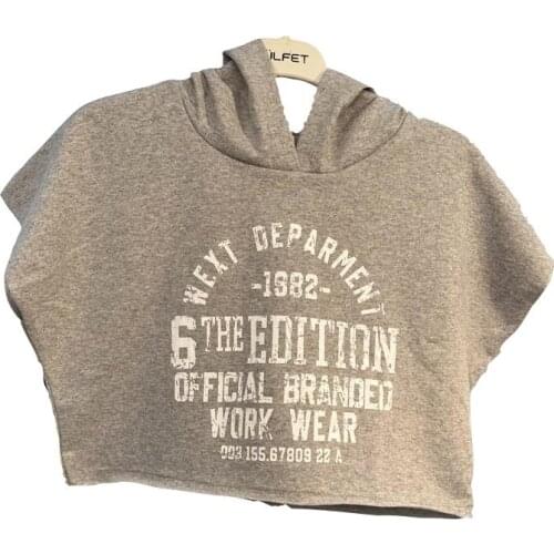 HOODED PRINTED SHORTS SUIT-GRAY