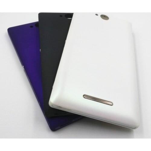 Battery Cover Replacement Parts For Sony Xperia C C2304 S39 C2305 S39H S39C Rear Battery Door Back Cover Housing + Side Button