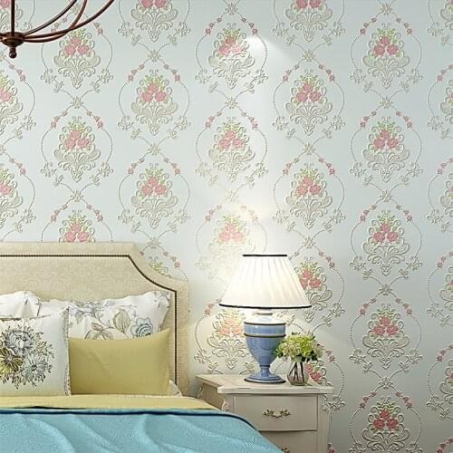 For Rustic 3d Wallpaper Europea Walls Mural Classic Non-woven Flower Wall Paper Roll Living Room Wallcovering Floral Papel Pin