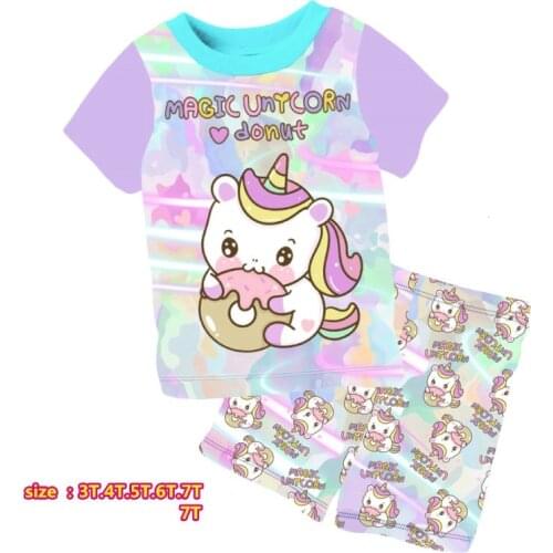 Wholesale Girls boys Cartoon Princess pajamas for Shorts 2-7Y (6sets/lot)