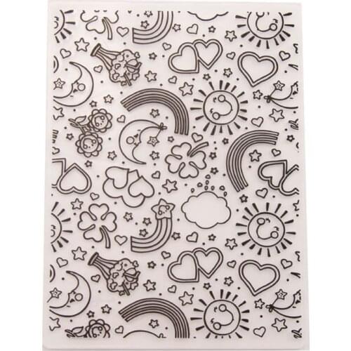 Plastic Embossing Folder Template DIY Scrapbook Photo Album Card Making Decoration Crafts Rainbow Sun