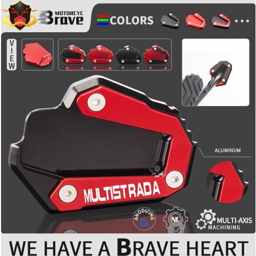 Kickstand Foot Side Stand Extension Base Enlarger Plate Pad For DUCATI Multistrada 1260 / D-Air / Pikes Peak / Enduro / 1260S