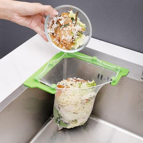 Hanging Net Filter Bag Multi-Purpose Triangle Drainage Rack Drain Basket Kitchen Sink Filter Leftovers Soup Food Residue Drainer