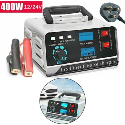 Fully-Automatic Smart Battery Charger Automotive Trickle Charger For Car Truck Motorcycle Lawn Mower Battery Charger UK Plug New