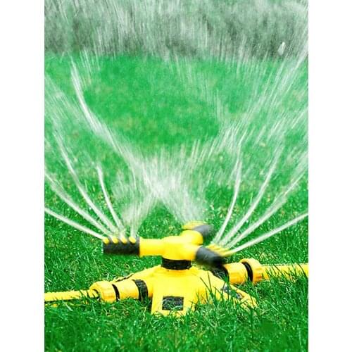 Garden Sprinkler Outdoor 360 Degrees automatic Rotating Lawn Sprinklers Three-prong sprinkler tandem watering device Garden Tool