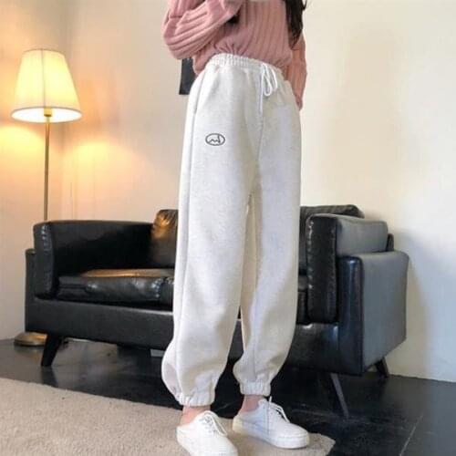 2021 Fashion Fleece Casual Joggers Women Hip Hop High Waist Baggy Sweatpants Running Jogging Sport Pants Trousers Streetwear