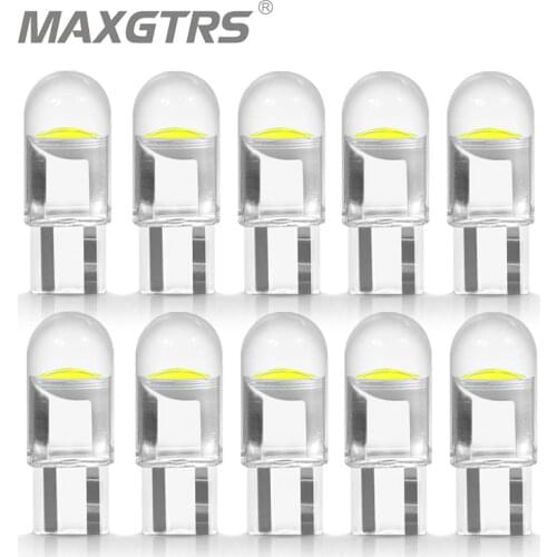 10x Car LED T10 194 W5W COB+Silicone Shell Auto Dome Lights Car Side Wedge Light Lamp Bulb White/Blue/Pink/Ice Blue Car Styling