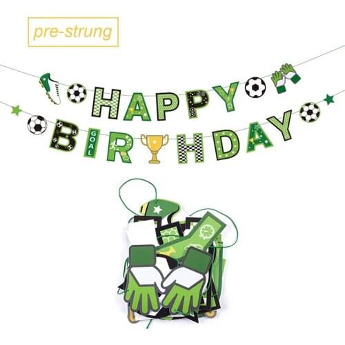 Soccer Theme Party Tableware Decoration Happy Birthday Banner Birthday Party Gift for Kids
