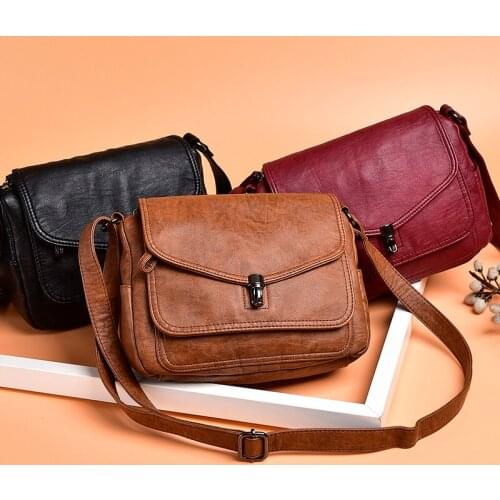 Vintage Shoulder Messenger Bags for Women 2020 New Purses and Handbags Soft Leather Crossbody Bags Casual Small Tote Bag bolsos