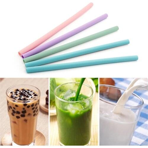 High Quality Portable Juice Beverage Reusable Travel Straight Silicone Drinking Straw Pipe Home Party Barware Bar Accessories