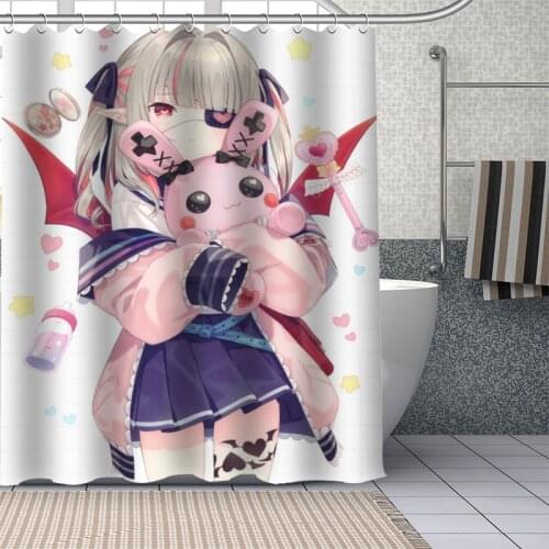 Custom Anime Makaino Ririmu Shower Curtain With Plastic Hooks Modern Fabric Bath Curtains Home Decor Curtains Custom Your image