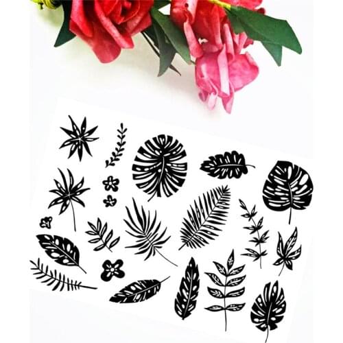 11x16CM leaves transparent seal clear stamps silicone seal roller stamps DIY scrapbook album / card production
