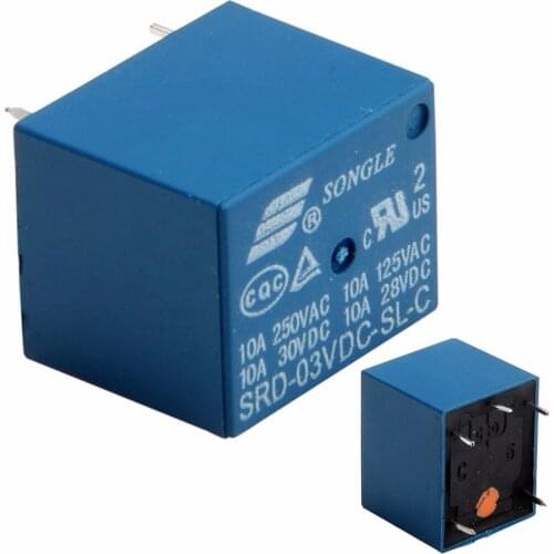 2/5/10pcs Mayitr Mini Relay 3V DC 10A High Current SRD-3VDC-SL-C PCB Type Power Relays 18*15*15mm Electrical Supplies