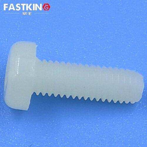 20pc/lot Nylon Machine Screw M2 M2.5 M3 M4 M5 M6 White Plastic PA66 Insulation Phillips Cross Recessed Round Pan Head Screw