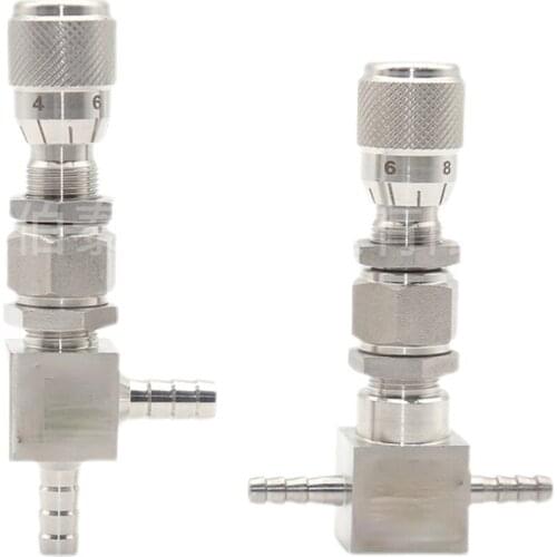 4 6 8 10 12mm Hose Barb 304 Stainless Steel Needle Valve Flow Mirco Regulating Metering Water Gas Fuel Oil High Pressure
