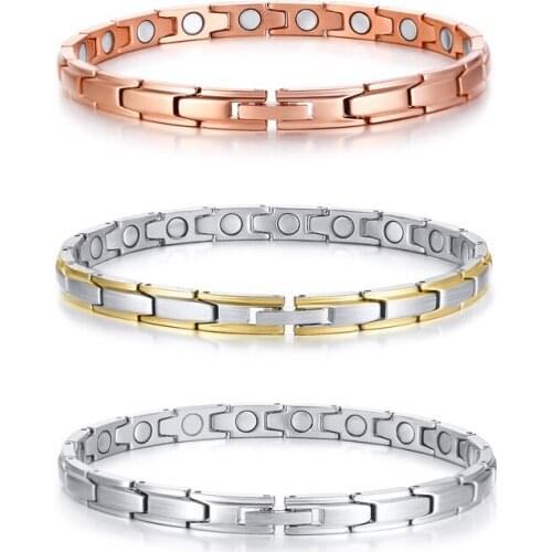 6mm Magnet Bracelets for Women Stainless Steel Bio Energy Power Health Care Female Temperament Jewlery Pulseira