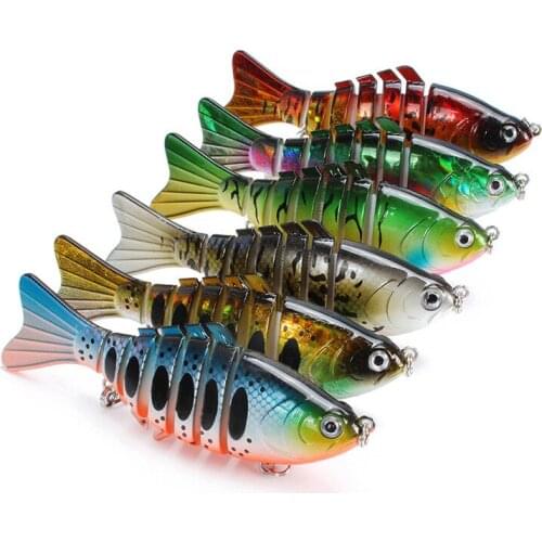 6pcs Multi Jointed Swimbait Fishing Lure 15g 95mm Sinking Wobblers 7 Segments Hard Bait Fishing Tackle For Bass Isca Crankbait