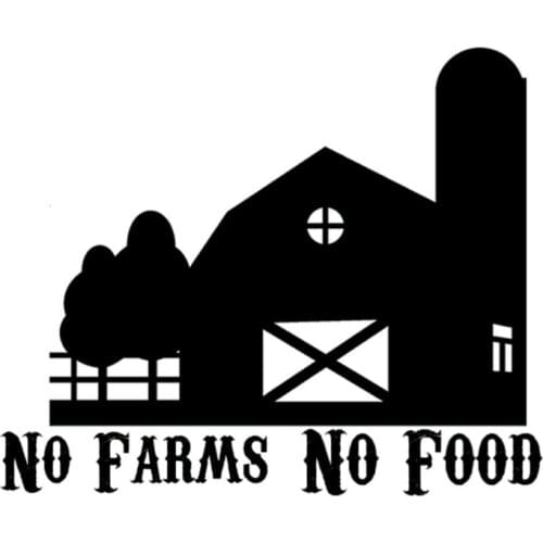 15*12.4cm Car window decal truck outdoor sticker No Farms no food farmers environment Car Accessories