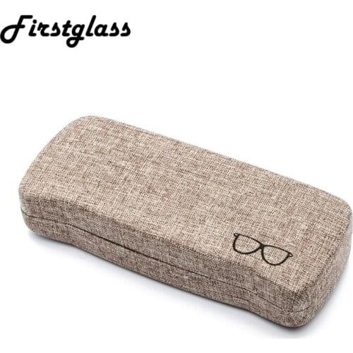 Fashion Cotton Linen Glasses Case Men Portable Storage Retro Vintage Sunglasses Box Glasses Women Holesale Light Flaxen Cheap