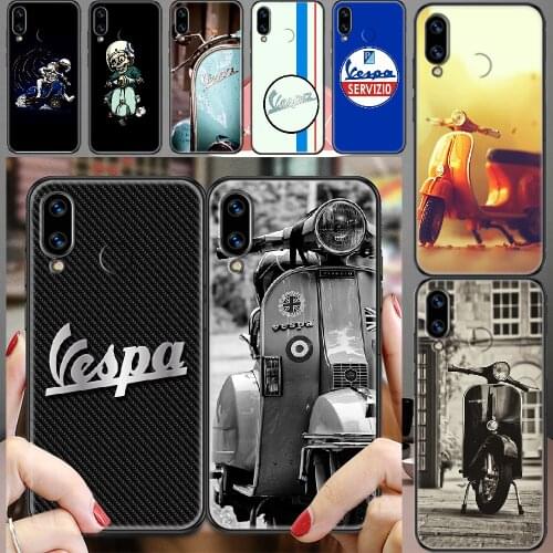 Vespa Scooter Motorcycle astronaut Phone case For Huawei Honor 6 7 8 9 10 10i 20 A C X Lite Pro Play black pretty Etui 3D cover