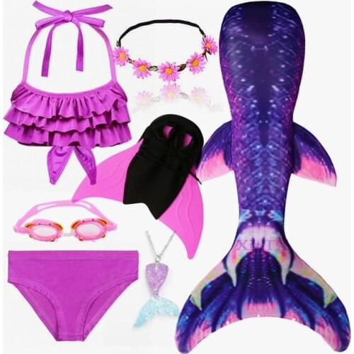 Kids Swimmable Mermaid Tail for Swimming Children Swimming Mermaid Tails With Monofin Fin Girls Kids Mermaid Cosplay Costume