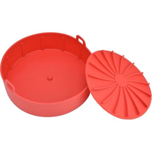 7.5in Multifunctional Air Fryer Silicone Pot Air Fryers Oven Tools Bread Fried Chicken Pizza Basket Baking Tray Accessories