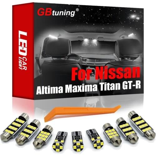 GBtuning Canbus LED Interior Light For Nissan Altima U13 L30 L31 L32 L33 Maxima Titan A60 A61 Frontier GT-R 370Z 350Z 200SX Car