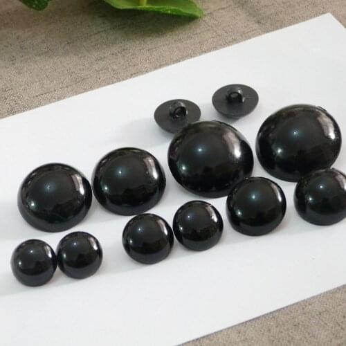 100pcs 5/9/10/11/15/17/20/25/28/30mm full black button handscrew toy eyes for plush doll findings--size option