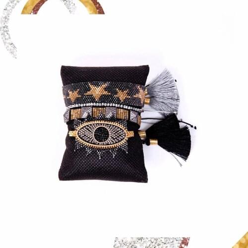 BLUESTAR Turkish Eye Bracelet MIYUKI Star Bracelet For Women Evil Eye Jewelry Pulseras Handmade Femme Armband Tassel