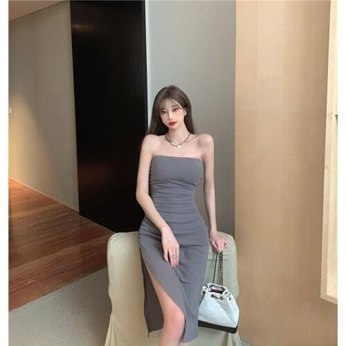 GRUIICEEN Solid Summer Dresses