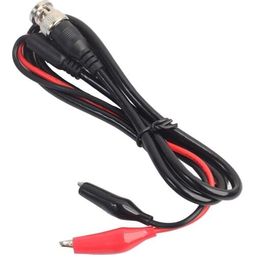 LIXF-P1011 BNC Q9 Male Double Dot Crocodile Oscilloscope Lead Test Probes Cable 1M