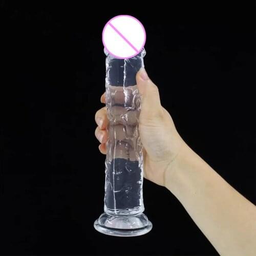 Transparent Dildo for Woman Vagina Anal G-spot Plug Crystal Penis Suction Cup Dildos Masturbation Adult Erotic Sex Toy for Woman